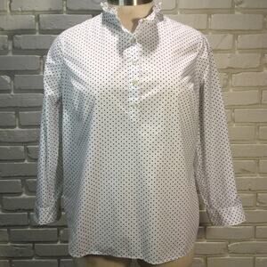 Talbots ruffle neckline popover blouse 1X petite